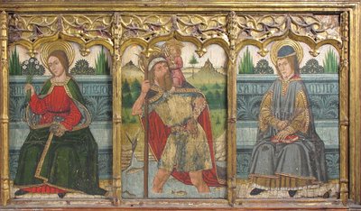 Predella-Tafel mit der heiligen Brigitta, dem heiligen Christophorus und dem heiligen Kilian aus dem Retabel von Domingo Ram