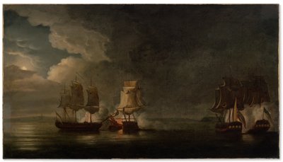 Bonhomme Richard im Gefecht mit der Seraphs, ca. 1780 von Dominic Serres