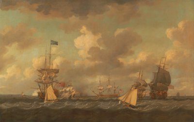Englische Schiffe kommen bei frischer Brise vor Anker von Dominic Serres