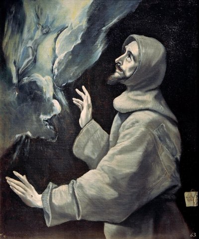 Der heilige Franziskus empfängt die Stigmata, ca. 1585-1590 von Dominico El Greco