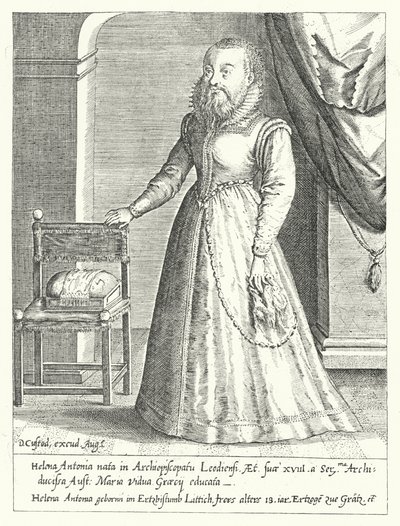 Helena Antonia von Lüttich, die bärtige weibliche Hofzwergin von Maria von Österreich, Heilige Römische Kaiserin von Dominicus or Custodis Custos