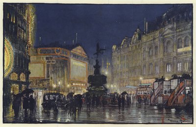 Das Herz des Imperiums, ein Eindruck vom Piccadilly Circus in der Dämmerung von Donald Maxwell