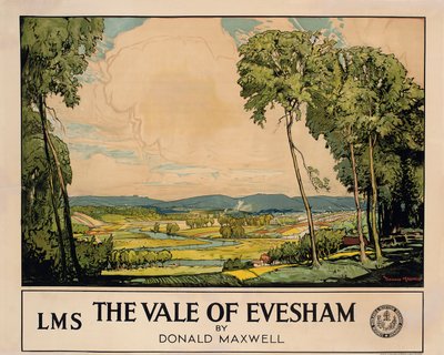Das Tal von Evesham, Plakatwerbung für London, Midland und Scottish Railway von Donald Maxwell