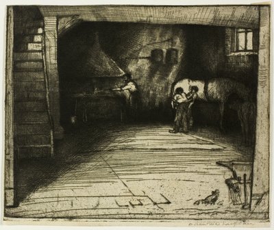 Schmiede mit dem weißen Pferd von Donald Shaw MacLaughlan