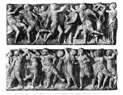 Tanzende Putti-Panel, von der Cantoria, der Singgalerie des Doms (Marmor) von Donatello