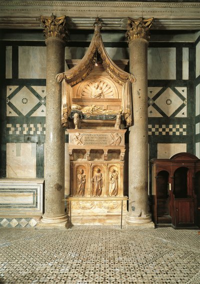 Italien, Toskana, Florenz, Baptisterium des Hl. Johannes, Marmorgrab entworfen von Donatello und Michelozzo für Kardinal Baldassarre Coscia, Gegenpapst mit dem Namen Johannes XXIII von Donatello