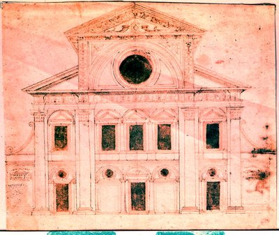 Entwurf für die Fassade einer Kirche von Donato Bramante