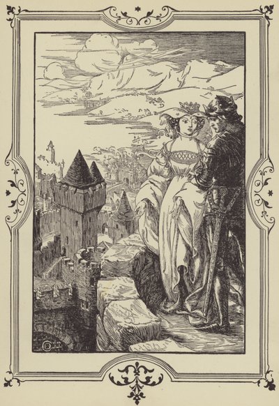 Annoure brachte den König auf die Zinnen (Lithografie) von Dora Curtis