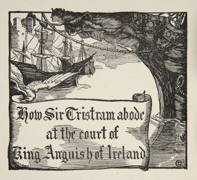 Wie Tristram am Hofe von König Anguish von Irland verweilte, Illustration aus 