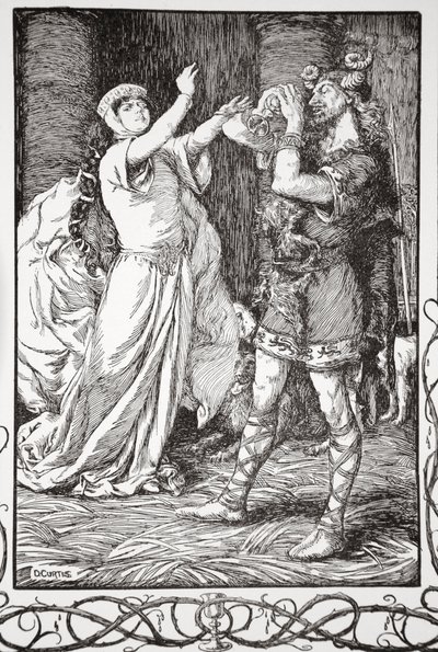 Die Königin rief ihm zu, aufzuhören, 1905 von Dora Curtis