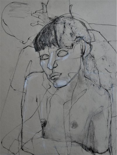 Kohle Nackte Figur von Doris Schmitz