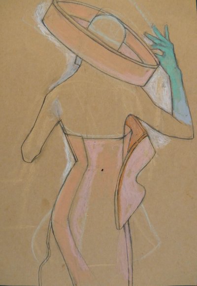 Elegante Frau mit Hut von Doris Schmitz