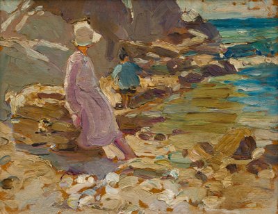 Frau und Kind auf den Felsen von Dorothea Sharp