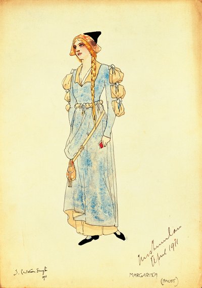 Kostümentwurf für Marguerite für die Aufführung Faust, von Carleton Smyth von Dorothy Carleton Smyth