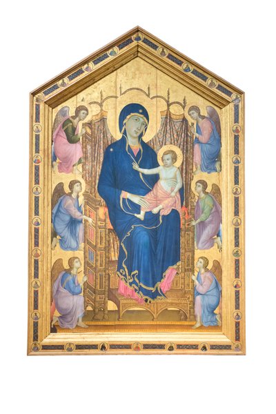 Madonna und Kind auf dem Thron mit Engeln von Duccio di Buoninsegna