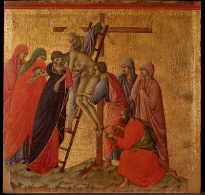 Passion: Die Kreuzabnahme (Maestà-Altarbild) von Duccio di Buoninsegna