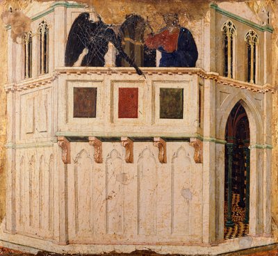 Versuchung auf dem Tempel (Detail) von Duccio di Buoninsegna