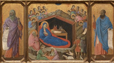 Die Geburt Christi mit den Propheten Jesaja und Ezechiel von Duccio di Buoninsegna