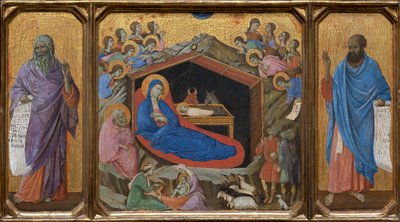 Die Geburt Christi mit den Propheten Jesaja und Ezechiel von Duccio di Buoninsegna