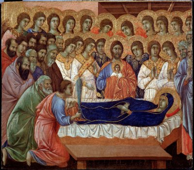 Die Entschlafung der Jungfrau (Detail der Maesta) von Duccio di Buoninsegna