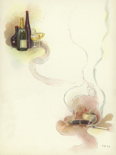 Wein und Zigarren im Savoy Hotel von Dudley Hardy