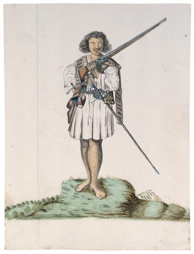 Zeichnung aus einem Album von Einheimischen aus Brasilien, Afrika, Persien und Ostindien von Dutch School