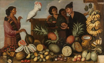 Ostindischer Marktstand in Batavia, 1640-66 von Dutch School