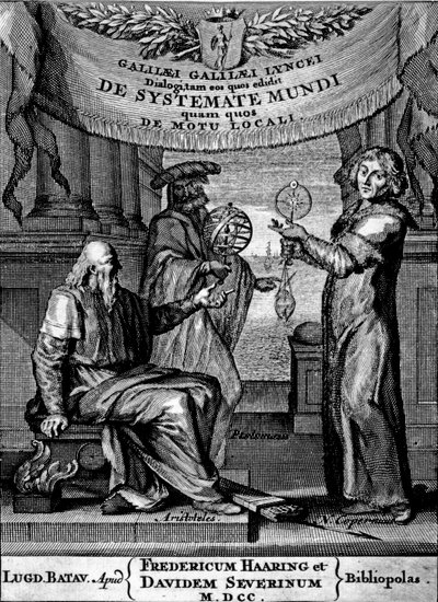 Frontispiz von Dialogus De Systemate Mundi von Galileo, Ausgabe von 1641 von Dutch School