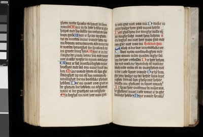 MS McClean 92, f.132v - f.133r, aus dem Stundenbuch, ca. 1470-90 von Dutch School