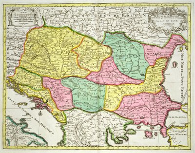 Karte des Königreichs Ungarn und der Staaten, die mit seiner Krone verbunden sind, veröffentlicht von Jan Barend Elwe, Amsterdam, 1742 von Dutch School