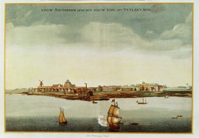 Neu-Amsterdam, ca. 1650-53 (Das Prototyp-Ansicht) verwendet für das Frontispiz zu Stokes Iconography, Bd. 1, 1915 (farbiger Druck) von Dutch School