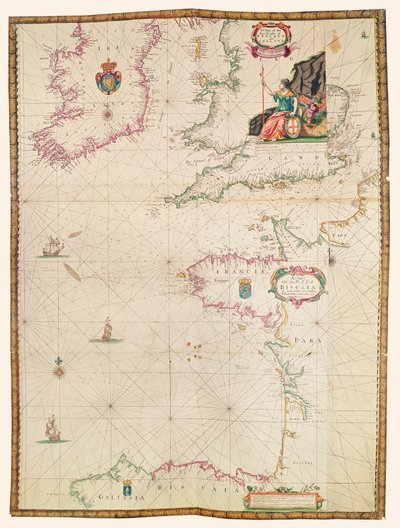 Die Küsten von Frankreich, England und Irland, aus Sammlung niederländischer Seekarten von Dutch School