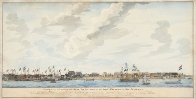 Ansicht der Stadt Paramaribo und des Fort Zeelandia, 1772 von Dutch School