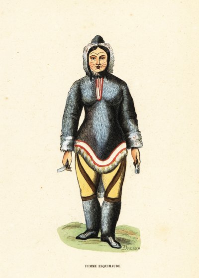 Inuit-Frau mit Gesichtstätowierungen, Mackenzie River, Yukon, Kanada von Duverger Duverger