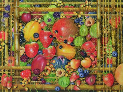 Früchte in Bambusbox, 1999 von E.B. Watts