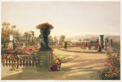 Der Parterre, Trentham Hall Gardens, veröffentlicht von Thomas McLean von E. Adveno Brooke