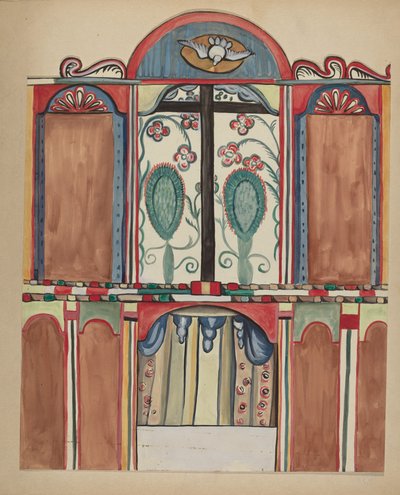 Hauptaltar in der Santa Cruz Kirche, Santa Fe County von E. Boyd