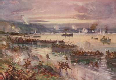 Die Dardanellen-Operationen: die Landung der Australier in Gallipoli, April 1915 von E. S. Hodgson