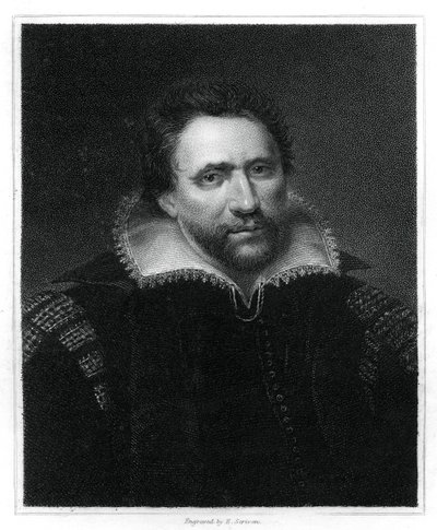 Benjamin Jonson, englischer Renaissance-Dramatiker, Dichter und Schauspieler, 1834 von E. Scriven