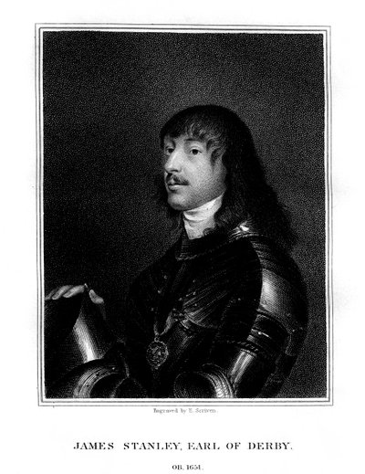 James Stanley, 7. Earl of Derby, Royalistischer Unterstützer, 1824 von E. Scriven