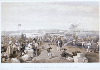Landung der Expedition nach Kertsch bei Kamish Bournou, 1855 von E Walker