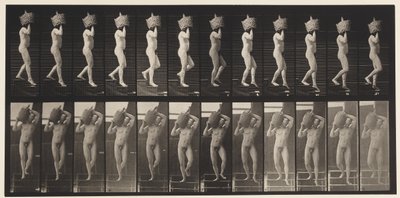 Tafel 136. Treppenabstieg, voller Demijohn auf der Schulter von Eadweard Muybridge