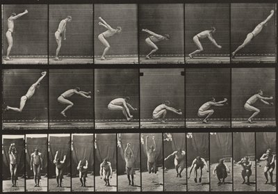 Tafel Nummer 163. Springen, Standweitsprung von Eadweard Muybridge