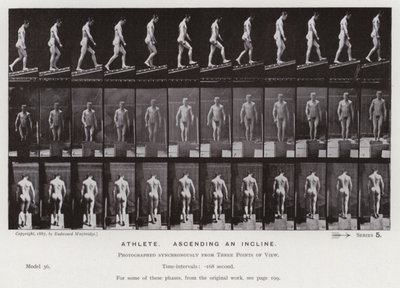 Die menschliche Figur in Bewegung: Athlet, der eine Steigung hinaufgeht von Eadweard Muybridge