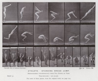 Die menschliche Figur in Bewegung: Athlet, der einen Weitsprung macht von Eadweard Muybridge