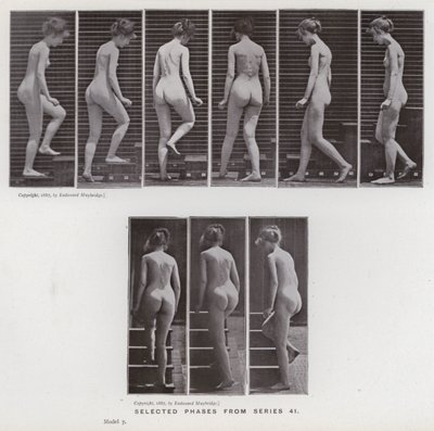 Die menschliche Figur in Bewegung: Ausgewählte Phasen aus Serie 41 von Eadweard Muybridge