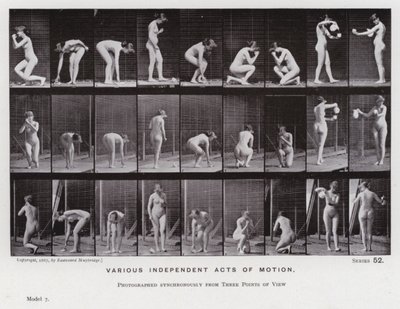 Die menschliche Figur in Bewegung: Verschiedene unabhängige Bewegungen von Eadweard Muybridge