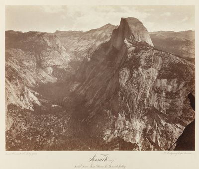Tissack, South Dome vom Glacier Point, Yosemite Valley Nr. 73, ca. 1872 (Mammutplatten-Albuminabzug) von Eadweard Muybridge