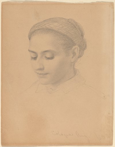 Kopf einer jungen Frau von Eastman Johnson