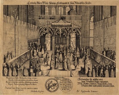 Die Krönung von König Ferdinand II. zum Heiligen Römischen Kaiser von Eberhard Kieser